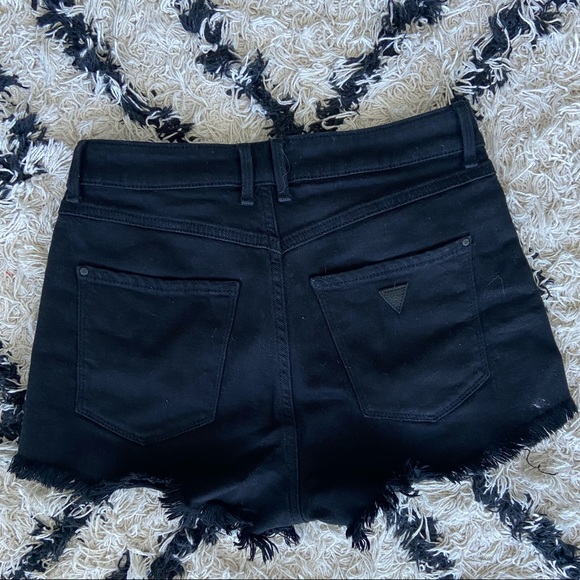 Guess Black Cutoff High Waisted Denim Shorts - Picture 2 of 3